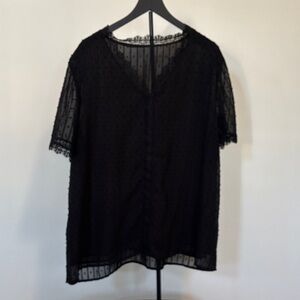 Elegant Black Lace Women's Top